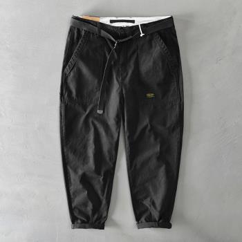 日系復古工裝休閑褲男褲純棉長褲春秋款美式潮流百搭寬松直筒褲子