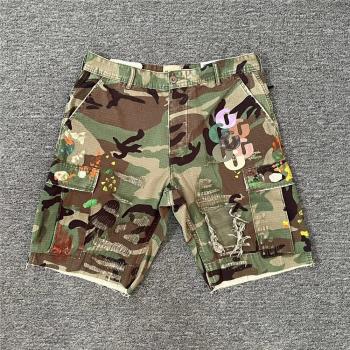 Lkgo GALLERY DEPT G PATCH WOODLAND CAMO CARGO SHORTS迷彩短褲