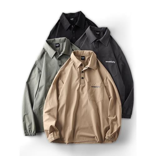 戶外機能速干t恤翻領衛衣男薄款外貿尾單男裝運動山系POLO衫外套