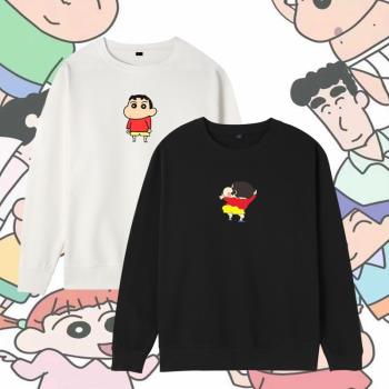 ins日系超火蠟筆小新動漫印花周邊衣服春秋圓領衛衣男女同款