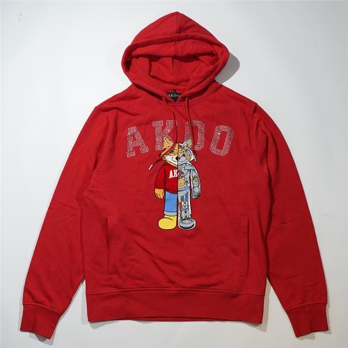 美潮AKOO聯名街頭南部之king水鉆嘻哈說唱寬松長袖毛圈連帽衛衣