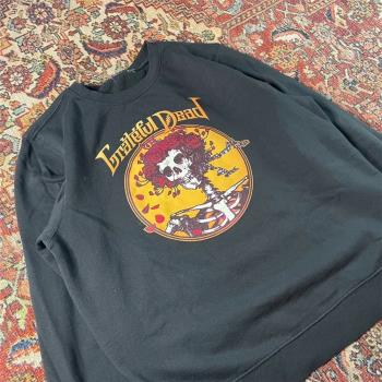 grateful dead感恩而死搖滾樂隊歐美男女vintage復古寬松圓領衛衣