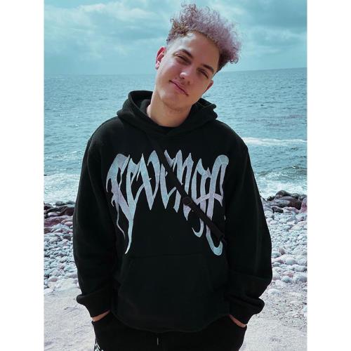 美潮牌REVENGE燙鉆嘻哈龍骨反光寬松連帽衫男女休閑暗黑刺繡衛衣