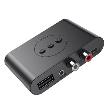 一拖二5.2藍牙音樂接收器車載藍芽擴音支援U盤音樂播放3.5mm/RCA