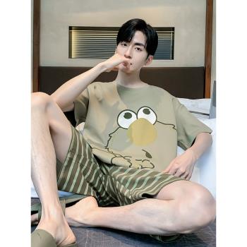 男士純棉加肥青少年學生大童睡衣
