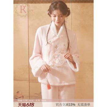 RoseTree漢服女古風法蘭絨睡衣