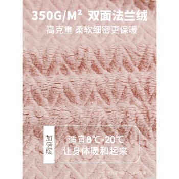女加厚超長款拖地保暖法蘭絨睡袍