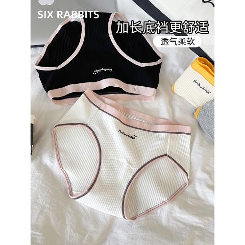 六只兔子抑菌純棉中腰3條裝內褲