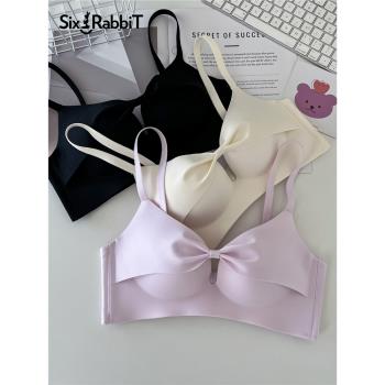 六隻兔子小聚蛋內衣女小胸聚攏顯大防外擴文胸圓圓杯無鋼圈胸罩女