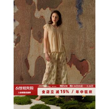 女春夏純棉V領性感露背無袖睡衣