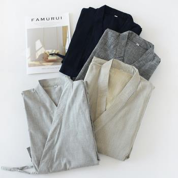 中國古典漢服設計男式純棉睡袍日本和服家居服浴袍透氣舒適起居服