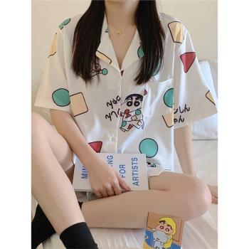 蠟筆小新日系女學生家居服卡通