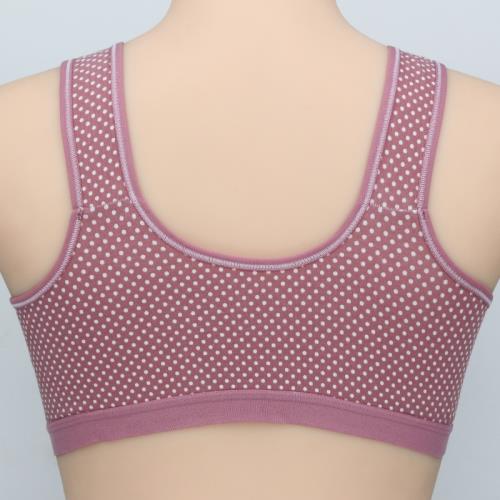 媽媽內衣文胸中老年女純棉內里胸罩背心式聚攏無鋼圈老人前扣薄款