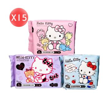 Hello Kitty 涼感萌萌衛生棉／涼感甜睡衛生棉／涼感透氣護墊 15包組合 款式任選