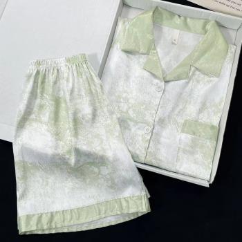 冰絲女簡約休閑高階感家居服睡衣