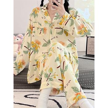 夏女春秋季開衫款涼感家居服棉綢