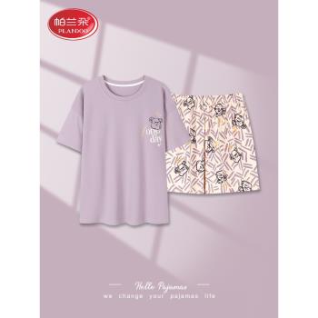 帕蘭朵短褲女全棉夏天卡通睡衣