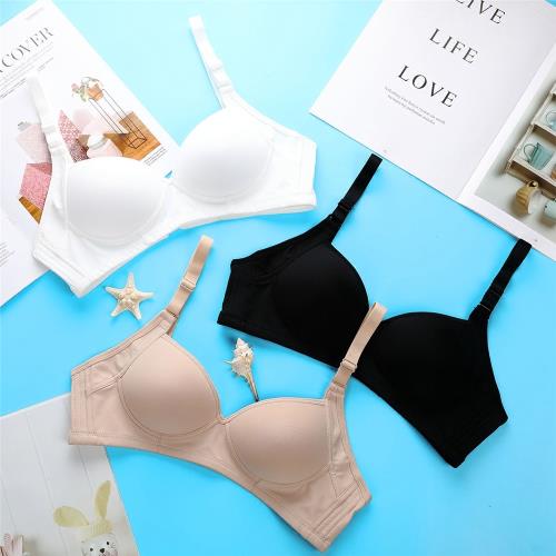 內衣女學生高中少女聚攏夏季透氣冰爽白色無鋼圈文胸女士光面胸罩