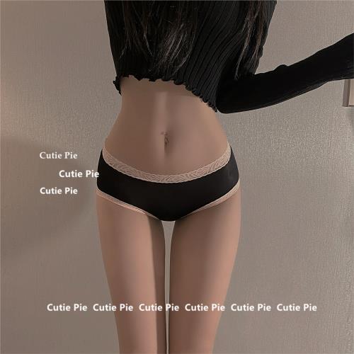 cutie：可鹽可甜 日系少女甜美胖次冰絲無痕性感低腰蕾絲內褲