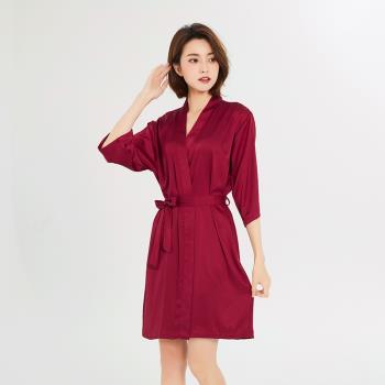 美容院浴袍姐妹演出睡袍婚禮化妝伴娘團結婚雪紡緞面結婚新娘睡衣