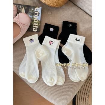 襪子女玻璃絲網眼透氣卡通襪子