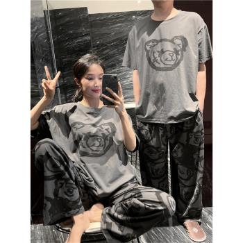 純棉可愛卡通小熊200斤情侶睡衣