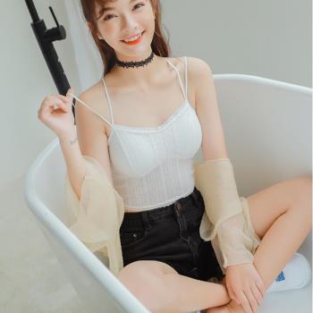 夏交叉美背少女裹胸聚攏舒適吊帶