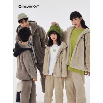 親嘴貓珊瑚絨男童冬季女孩睡衣