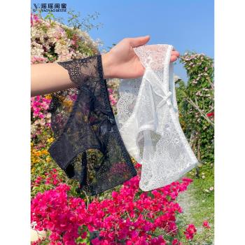 瑤瑤閨蜜優雅法式蕾絲內褲女性感微透夏季薄款透氣少女低腰三角褲