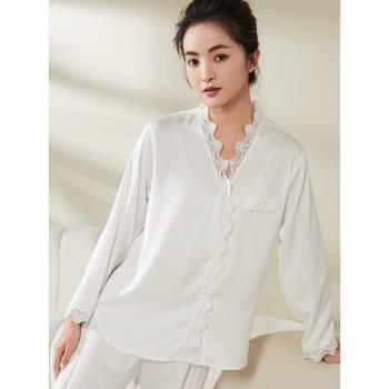 真絲睡衣女春夏款2023年新款長袖氣質高階感網紅風ins家居服套裝