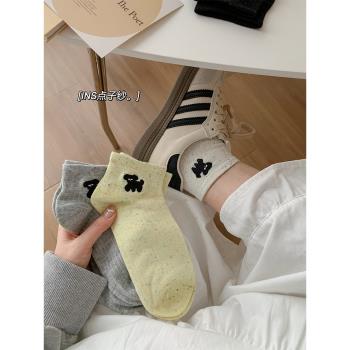 小狗襪子女短襪夏季薄款棉襪ins潮點子紗韓國日系可愛夏天短筒襪