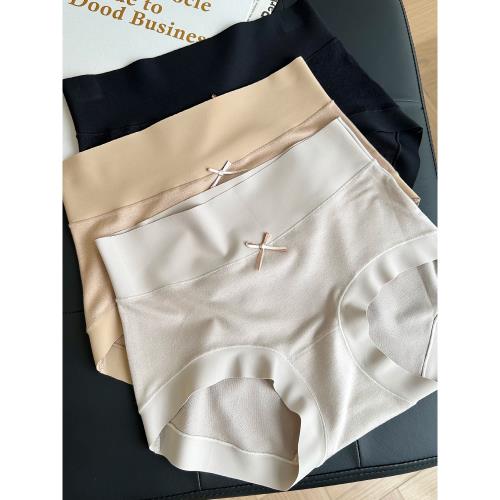 莫代爾奶油磨毛全棉襠抗菌女士內褲秋冬無痕微收腹中高腰三角褲頭