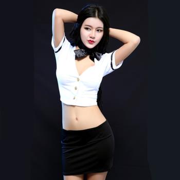 女性感空姐誘惑套裝火辣夜店純欲內衣女警裝緊身透明包臀短裙睡衣