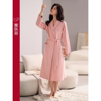 女士春秋季純棉日式加大碼睡袍