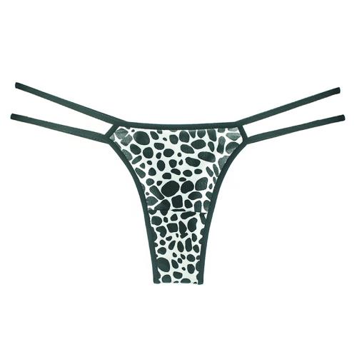 豹紋丁字褲勒陰女生內褲純棉性感火辣tback細帶純欲日常穿紅色t褲