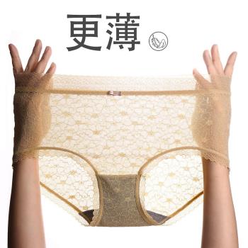 彩田蕾絲網紗高腰柔軟石墨烯內褲
