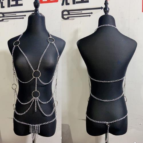 另類驚艷內衣 夜店角色扮演女仆女金屬鐵鏈衣制服捆綁衣服套裝