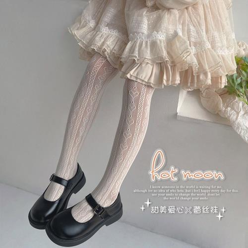 褲襪兒童女寶寶薄款韓國蕾絲愛心花紋薄款防蚊絲襪日系女童打底褲