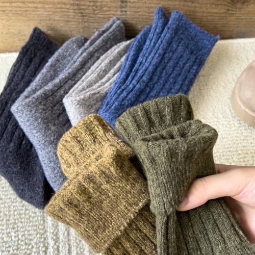 長筒襪子男士中筒襪羊毛襪加厚保暖春秋冬款高筒襪復古御寒毛線襪