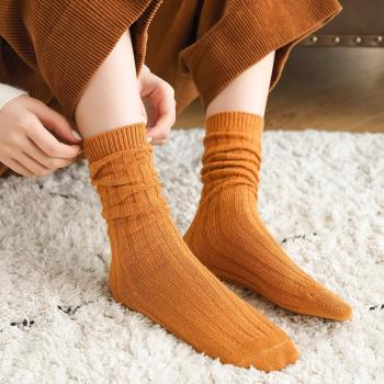 女日系復古加厚羊絨保暖堆堆襪