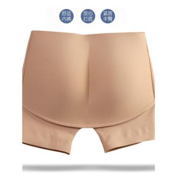 塑身提臀翹臀內褲一片式女士無痕四角褲假屁股墊豐臀平角防走光