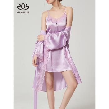 蔓斯菲爾女性感桑蠶絲家居睡衣