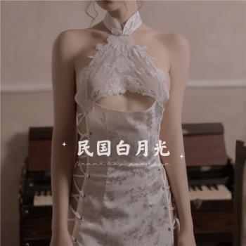 性感民國情緒趣味內衣套裝旗袍