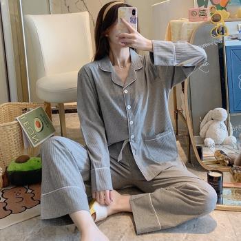 夏純棉女春秋冬季甜美可出門睡衣