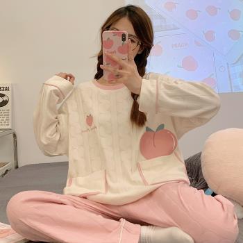 純棉睡衣女春秋冬季長袖甜美可愛少女士2023年新款寬松家居服套裝