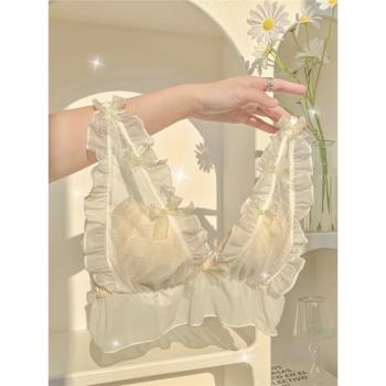 花河入夢~日系少女可愛文胸夏季薄款無鋼託網紗性感蕾絲內衣bra
