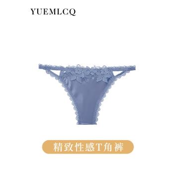 法式性感奢華緞面立體花卉丁字褲
