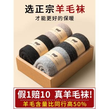 羊毛襪男款厚襪子男長筒東北男士哈爾濱羊絨加絨保暖棉冬加厚冬季