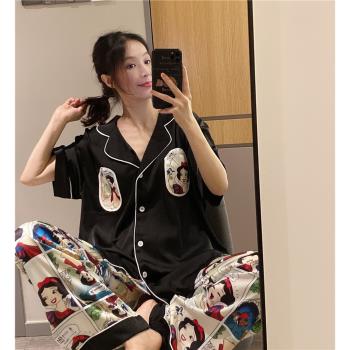 網紅ins女冰絲白雪公主情侶睡衣