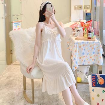 網紅爆款2022年新款睡衣女士夏季純棉甜美可愛小個子學生吊帶睡裙